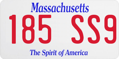 MA license plate 185SS9