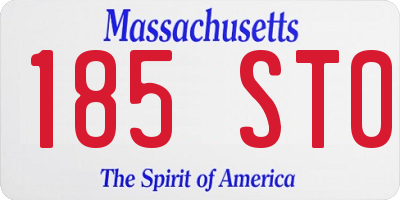 MA license plate 185ST0