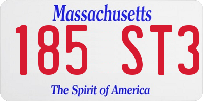 MA license plate 185ST3