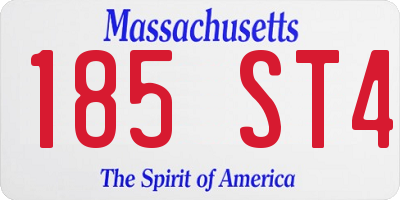 MA license plate 185ST4