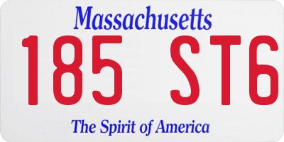 MA license plate 185ST6