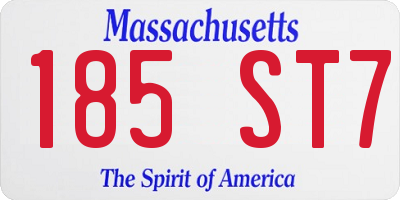 MA license plate 185ST7