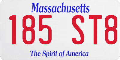 MA license plate 185ST8