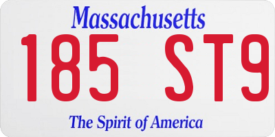 MA license plate 185ST9