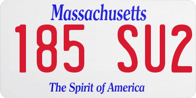 MA license plate 185SU2
