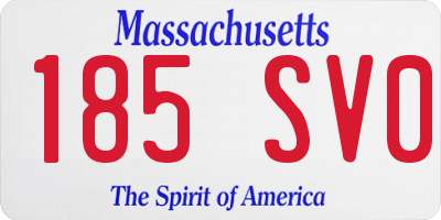 MA license plate 185SV0