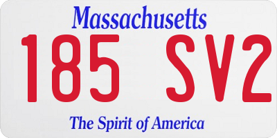 MA license plate 185SV2
