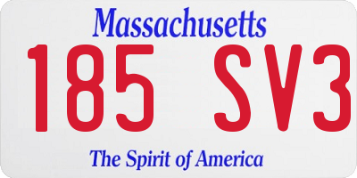 MA license plate 185SV3
