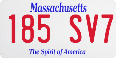 MA license plate 185SV7