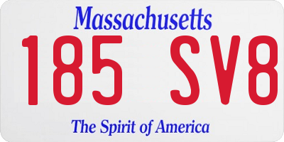 MA license plate 185SV8