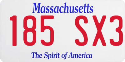 MA license plate 185SX3