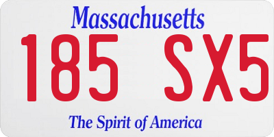 MA license plate 185SX5