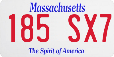 MA license plate 185SX7
