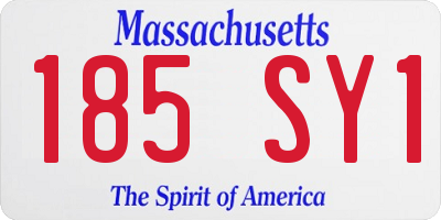 MA license plate 185SY1