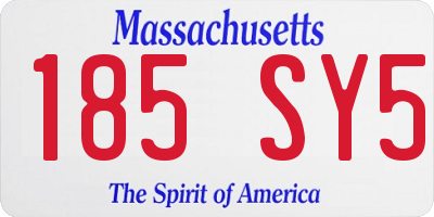 MA license plate 185SY5