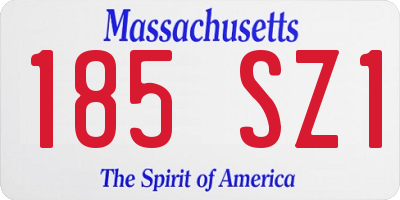 MA license plate 185SZ1