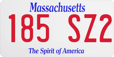 MA license plate 185SZ2