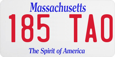 MA license plate 185TA0