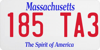 MA license plate 185TA3