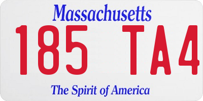 MA license plate 185TA4