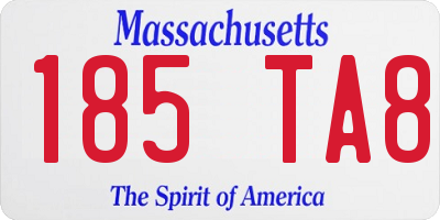 MA license plate 185TA8