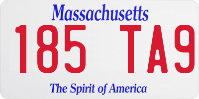 MA license plate 185TA9