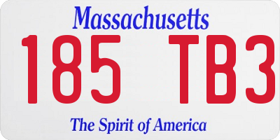 MA license plate 185TB3