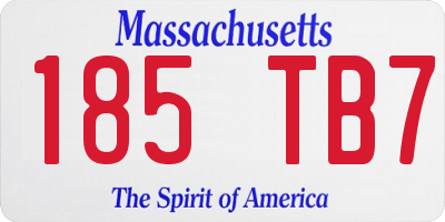 MA license plate 185TB7