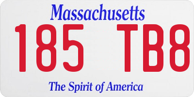 MA license plate 185TB8