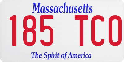 MA license plate 185TC0