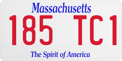 MA license plate 185TC1