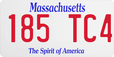 MA license plate 185TC4