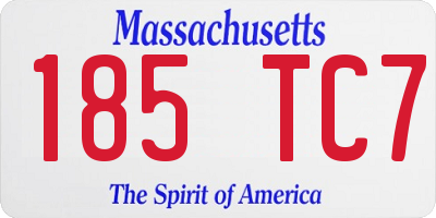 MA license plate 185TC7