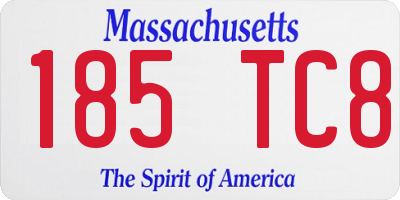 MA license plate 185TC8