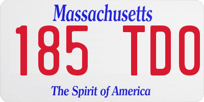 MA license plate 185TD0