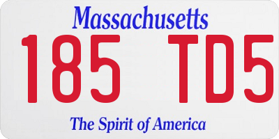 MA license plate 185TD5