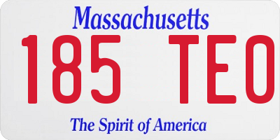 MA license plate 185TE0