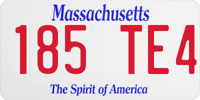 MA license plate 185TE4