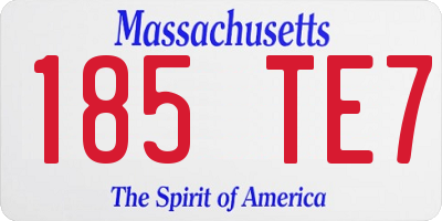 MA license plate 185TE7