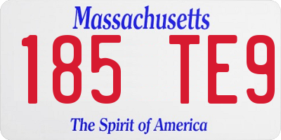 MA license plate 185TE9