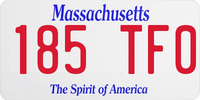 MA license plate 185TF0