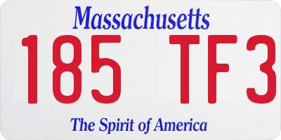 MA license plate 185TF3
