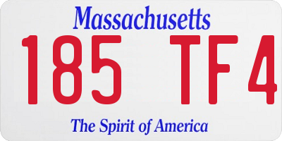 MA license plate 185TF4