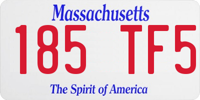 MA license plate 185TF5