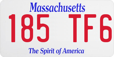 MA license plate 185TF6