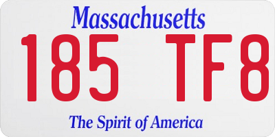 MA license plate 185TF8