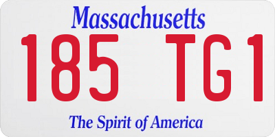 MA license plate 185TG1