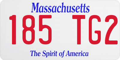MA license plate 185TG2