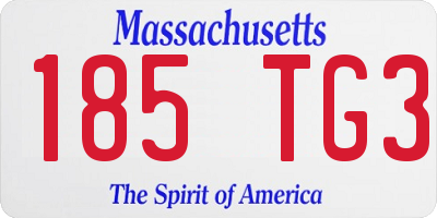 MA license plate 185TG3