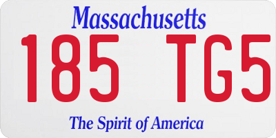 MA license plate 185TG5